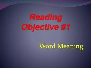 Word Meaning