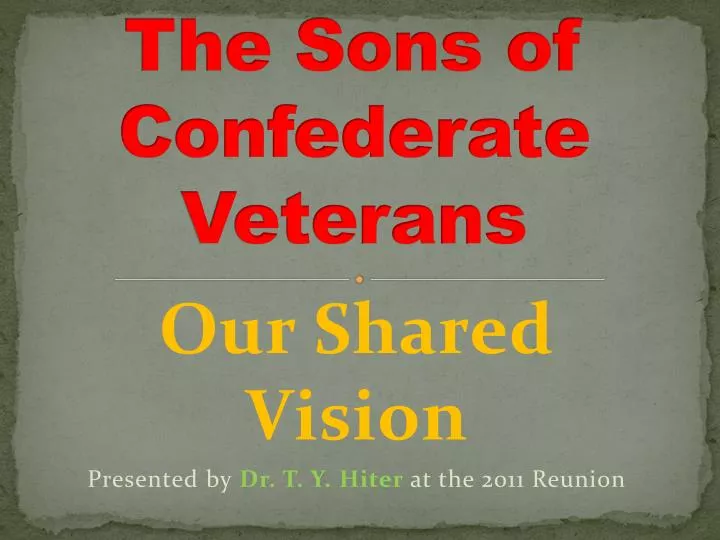 the sons of confederate veterans