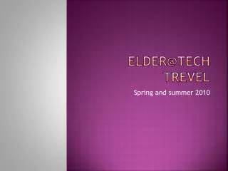 Elder@Tech trevel