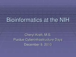 Bioinformatics at the NIH