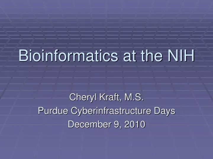 bioinformatics at the nih