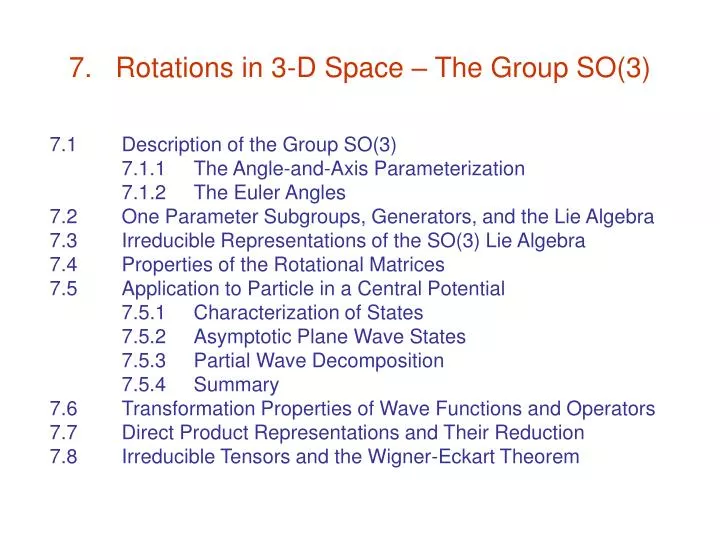 7 rotations in 3 d space the group so 3