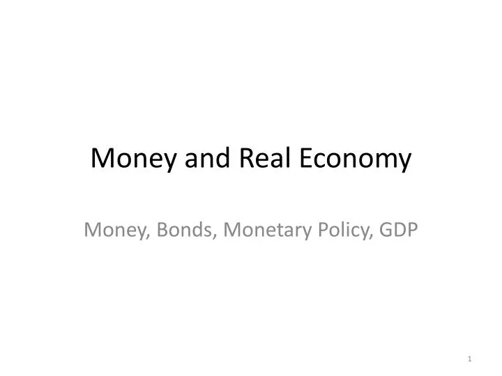money and r eal economy