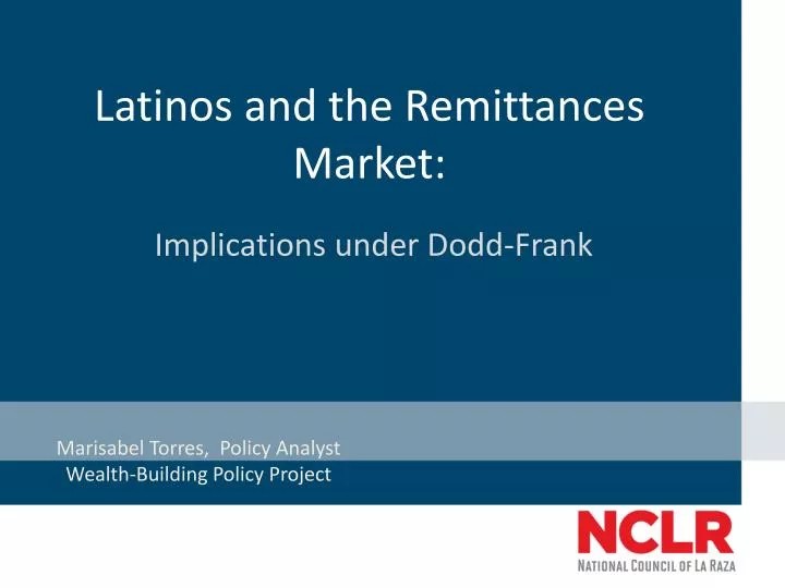 latinos and the remittances market