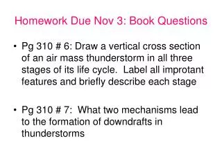 Homework Due Nov 3: Book Questions