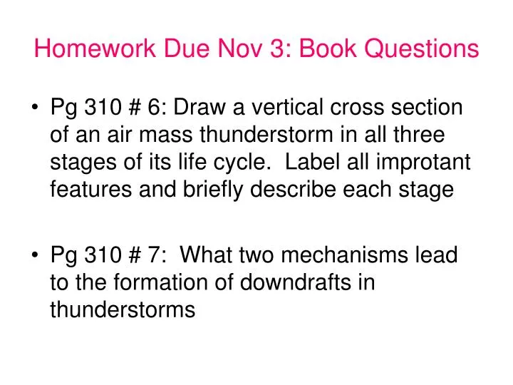 homework due nov 3 book questions