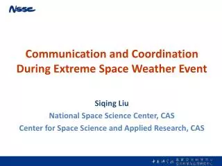 Communication and Coordination During Extreme Space Weather Event