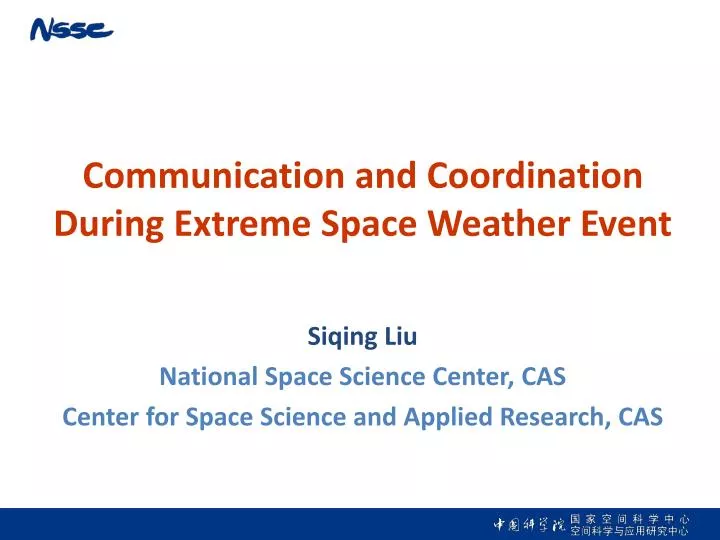 communication and coordination during extreme space weather event