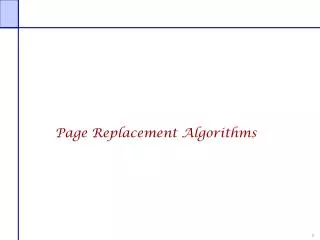 Page Replacement Algorithms