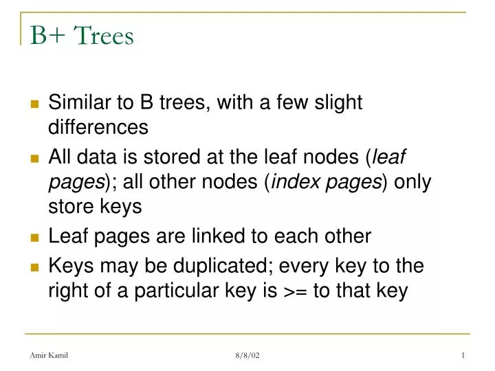 PPT - B+ Trees PowerPoint Presentation, Free Download - ID:3036101