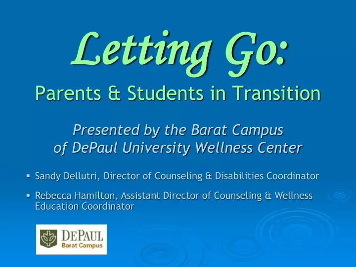 letting go parents students in transition