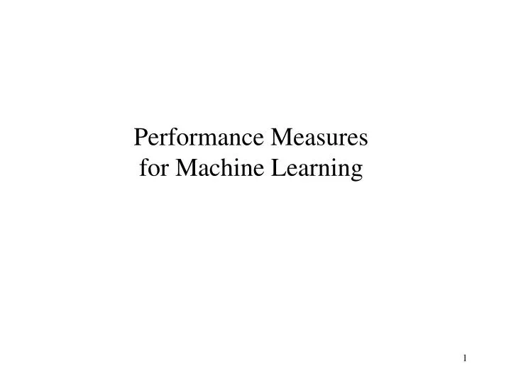 performance measures for machine learning