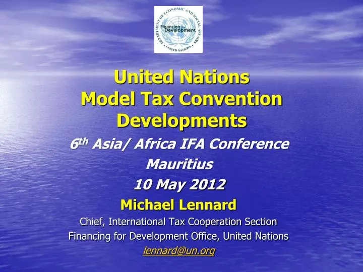 united nations model tax convention developments