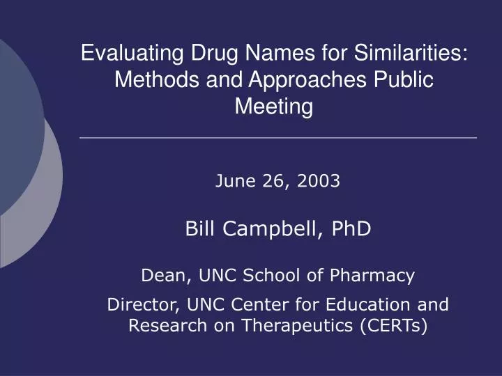 evaluating drug names for similarities methods and approaches public meeting