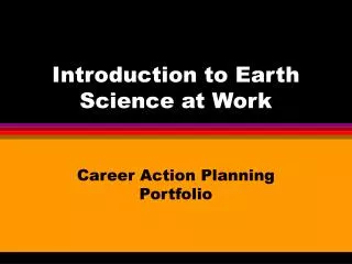 Introduction to Earth Science at Work