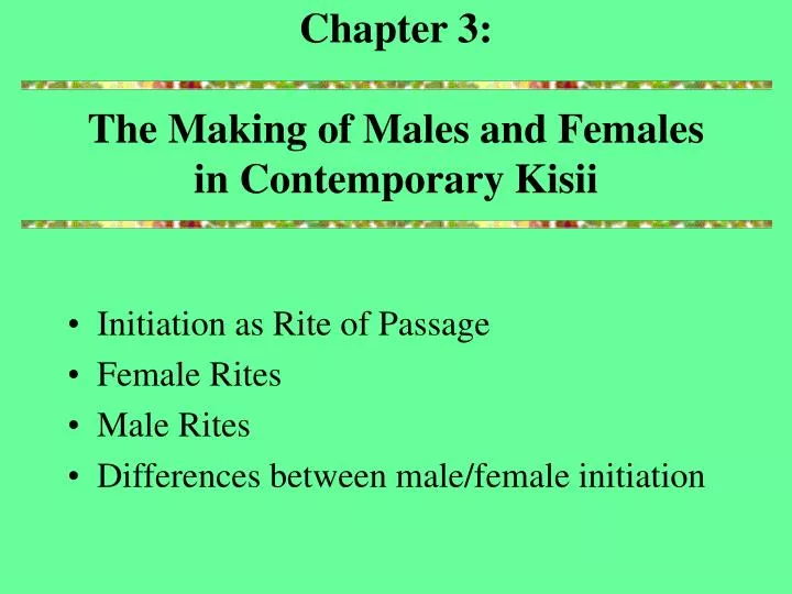 chapter 3 the making of males and females in contemporary kisii