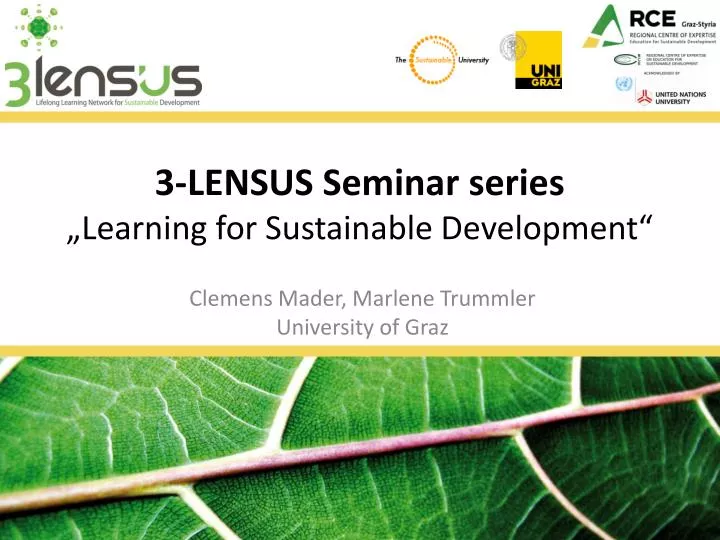 3 lensus seminar series learning for sustainable development