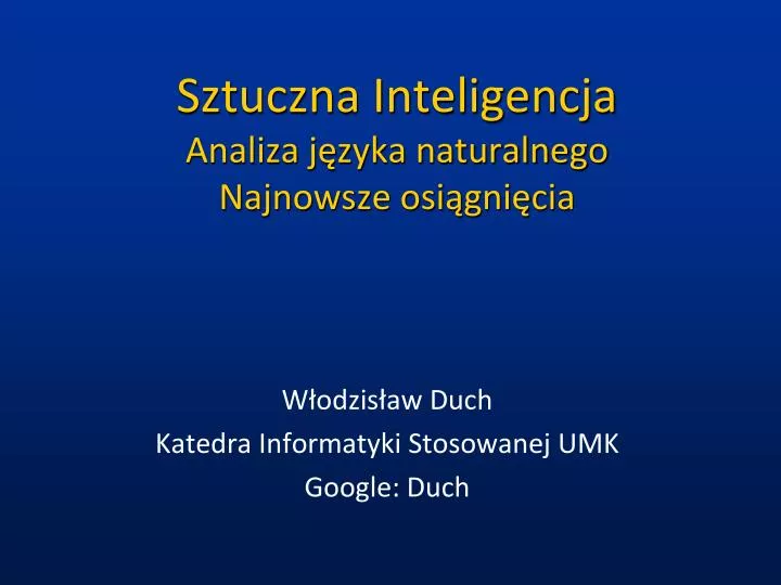 sztuczna inteligencja analiza j zyka naturalnego najnowsze osi gni cia