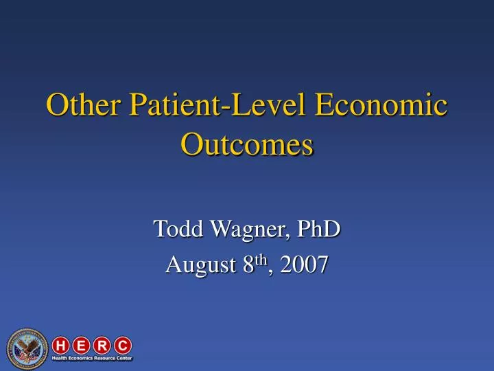 other patient level economic outcomes