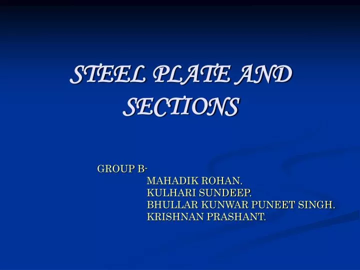 steel plate and sections