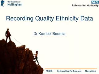 Recording Quality Ethnicity Data