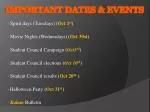 Important Dates &amp; Events - slide 1
