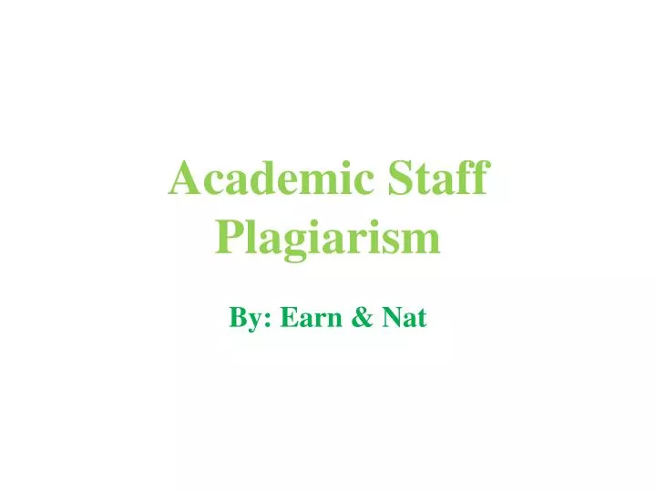 academic staff plagiarism