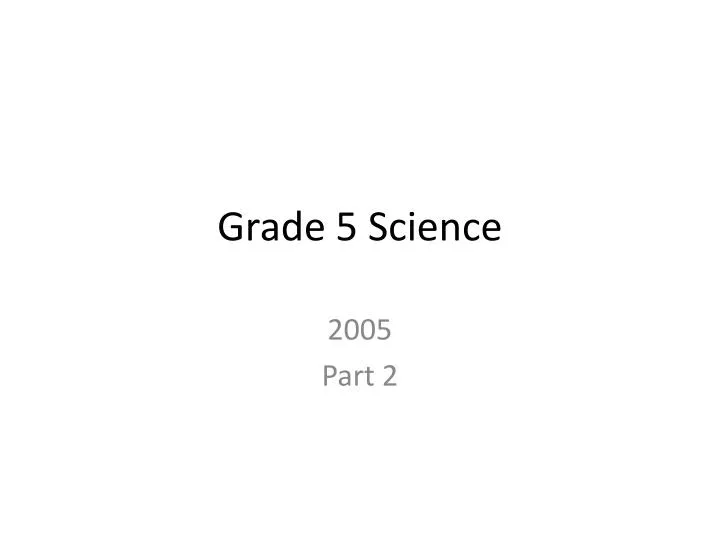 grade 5 science