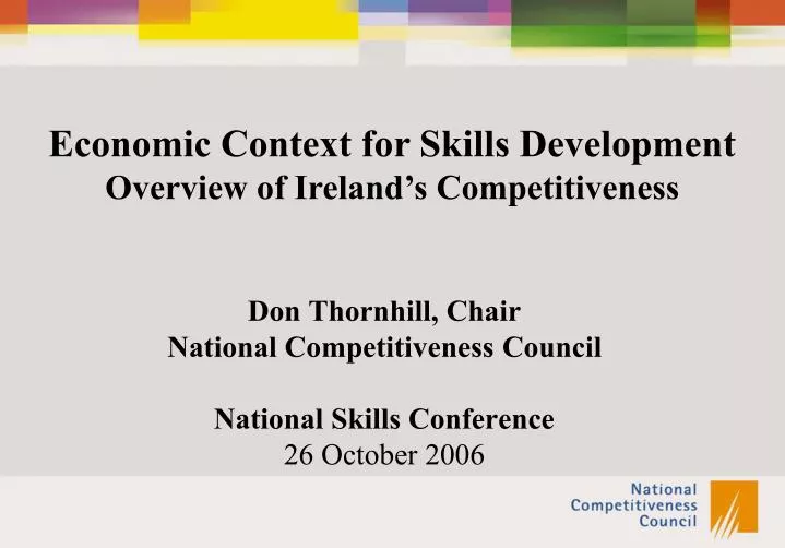 don thornhill chair national competitiveness council national skills conference 26 october 2006