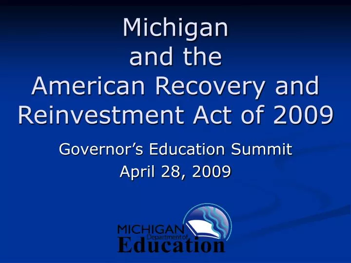 michigan and the american recovery and reinvestment act of 2009