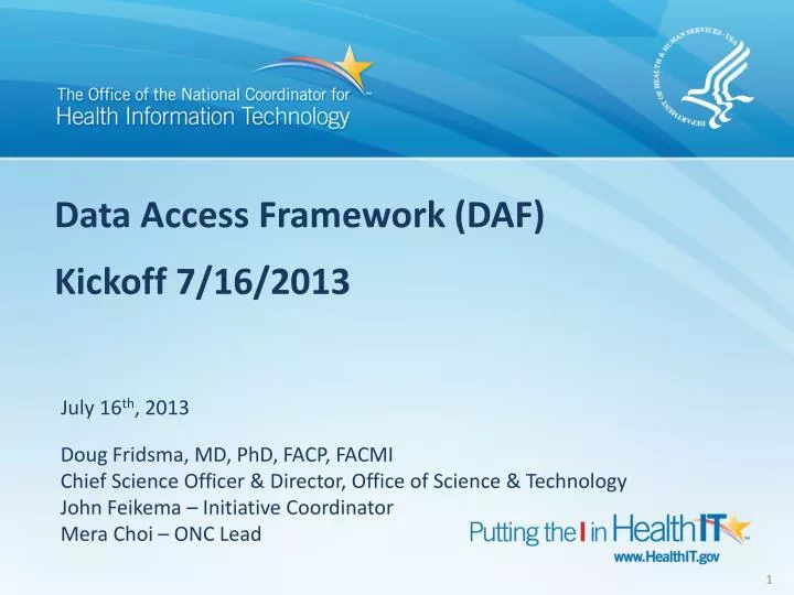 data access framework daf kickoff 7 16 2013