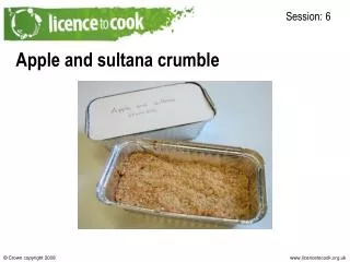 Apple and sultana crumble