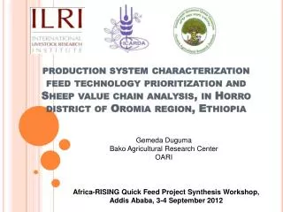 Africa-RISING Quick Feed Project Synthesis Workshop, Addis Ababa, 3-4 September 2012