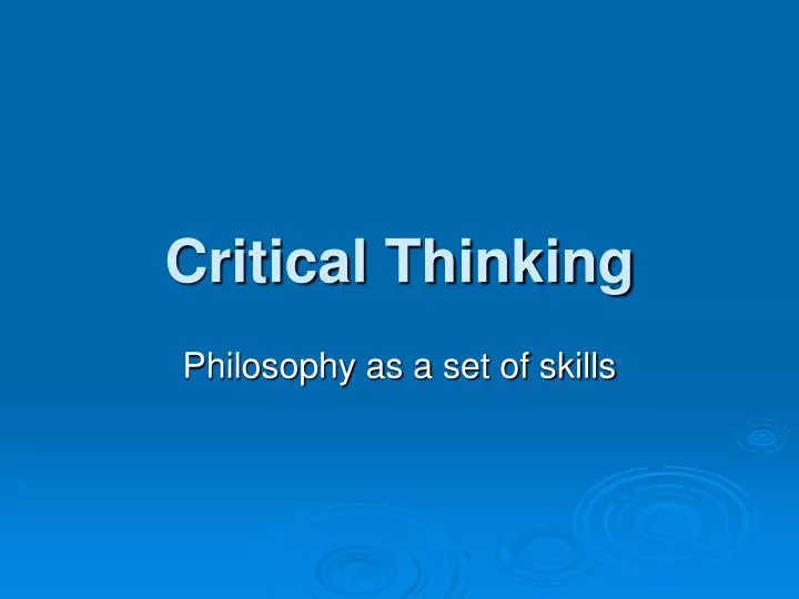critical thinking