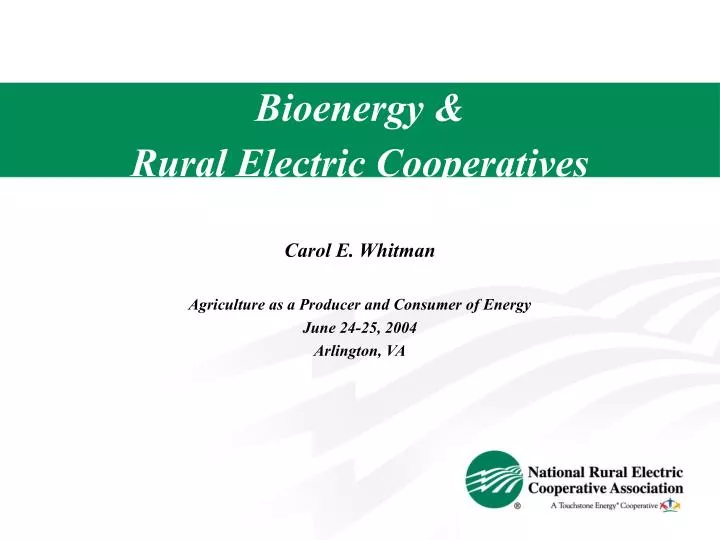 bioenergy rural electric cooperatives