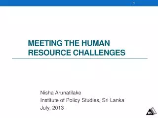 Meeting the Human resource Challenges