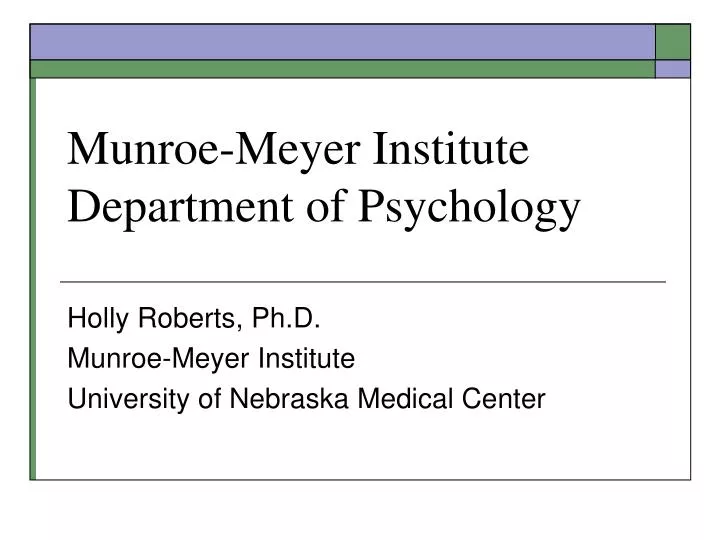 munroe meyer institute department of psychology