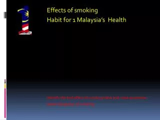 Effects of smoking 		Habit for 1 Malaysia’s Health