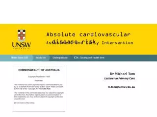 Absolute cardiovascular disease risk