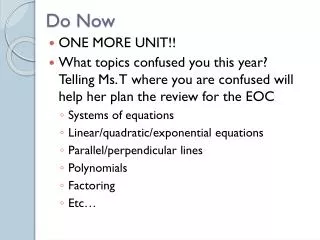 do now
