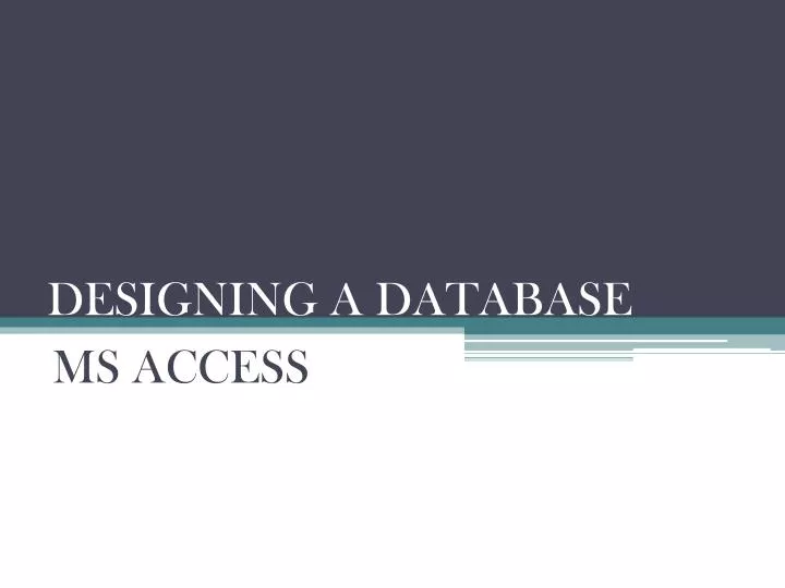 designing a database