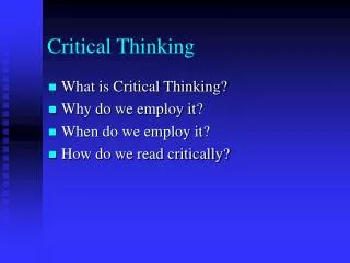 Critical Thinking