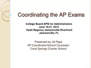 Coordinating the AP Exams