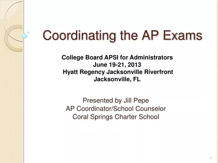 coordinating the ap exams