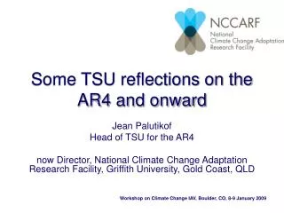 some tsu reflections on the ar4 and onward