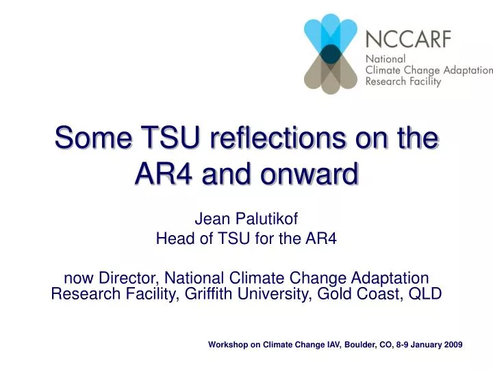 some tsu reflections on the ar4 and onward