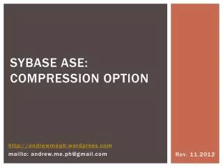 Sybase ASE: Compression option