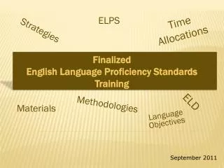 Finalized English Language Proficiency Standards Training