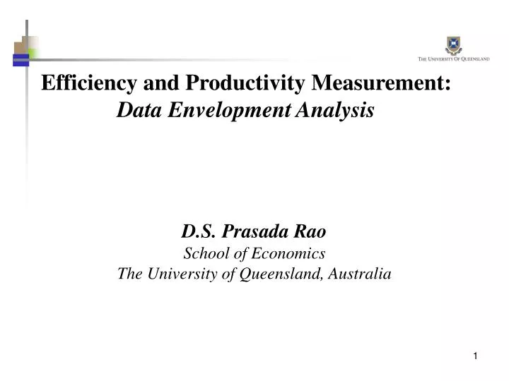 efficiency and productivity measurement data envelopment analysis