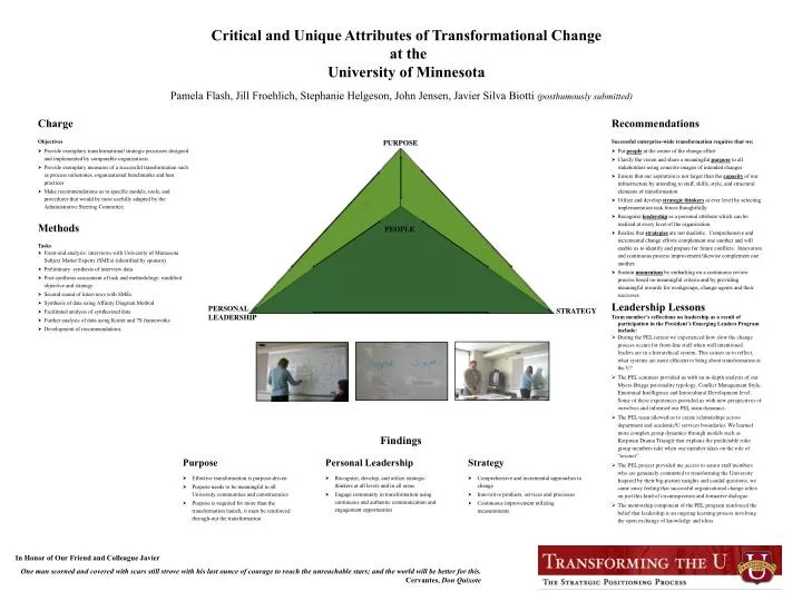 critical and unique attributes of transformational change at the university of minnesota